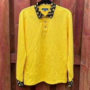 Lanzino Men’s Long Sleeve Polo Tee Size M